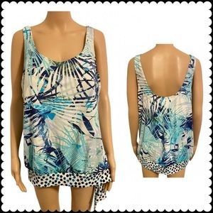 Beach Belle Women’s Tropical Plus Sz 14 Swim Tankini Swimwear